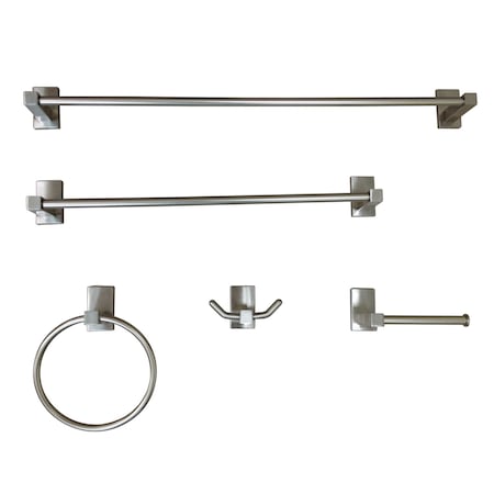 Kingston Brass 5-Piece Bathroom Accessory Set, Brushed Nickel BAHK8212478SN